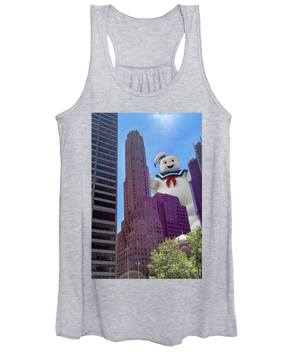 Buildings Women's Tank Top featuring the digital art Who Ya' Gonna' Call by Scott Evers