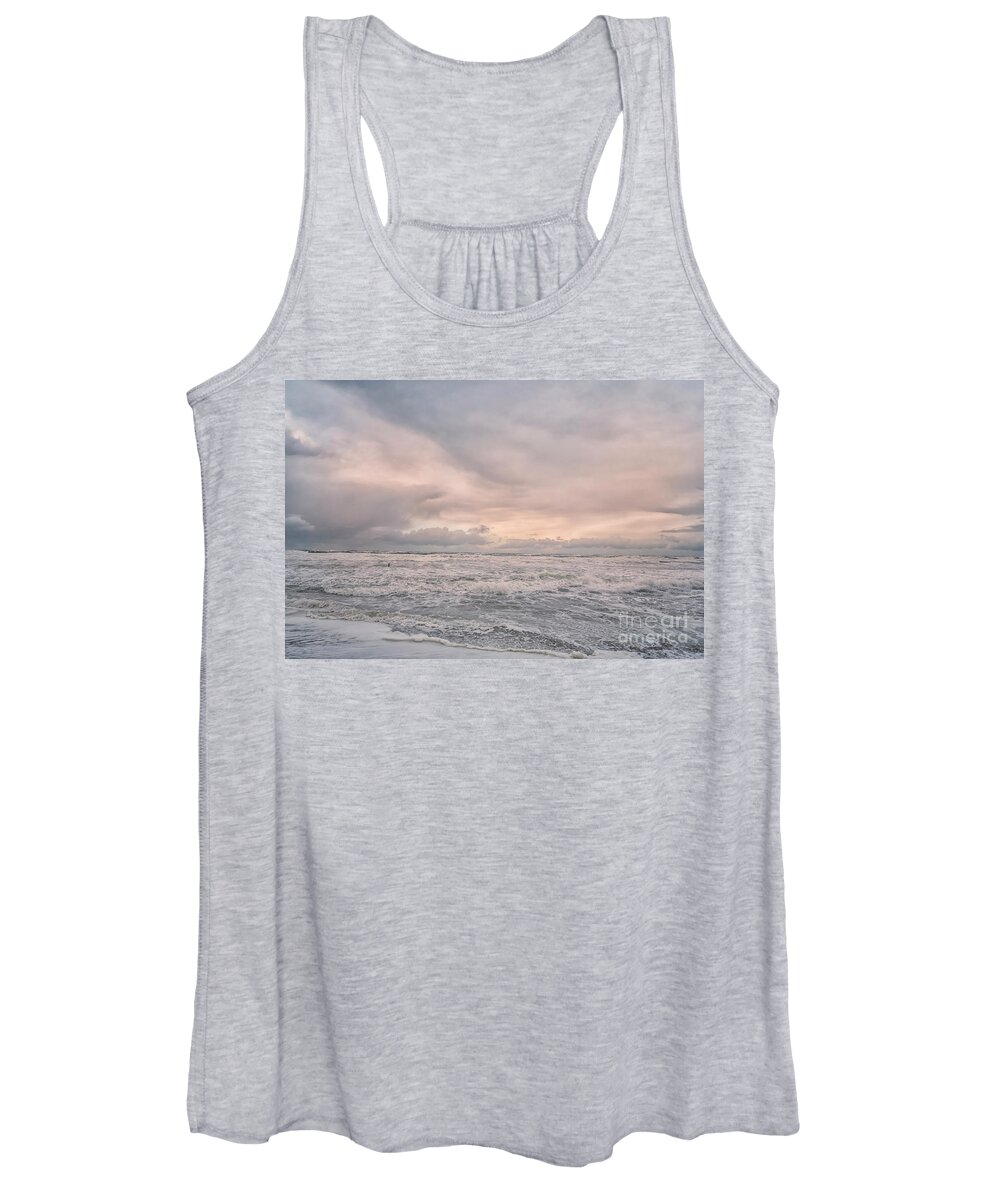 Waddenzee Women's Tank Top featuring the photograph Wild sea by Patricia Hofmeester