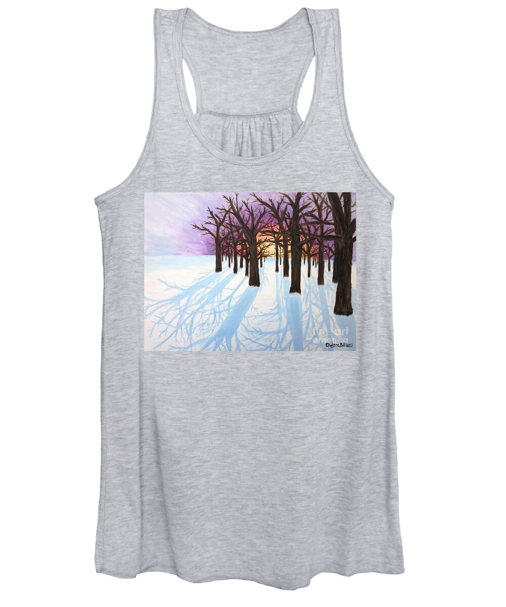  Women's Tank Top featuring the painting Winter Sunrise by C E Dill