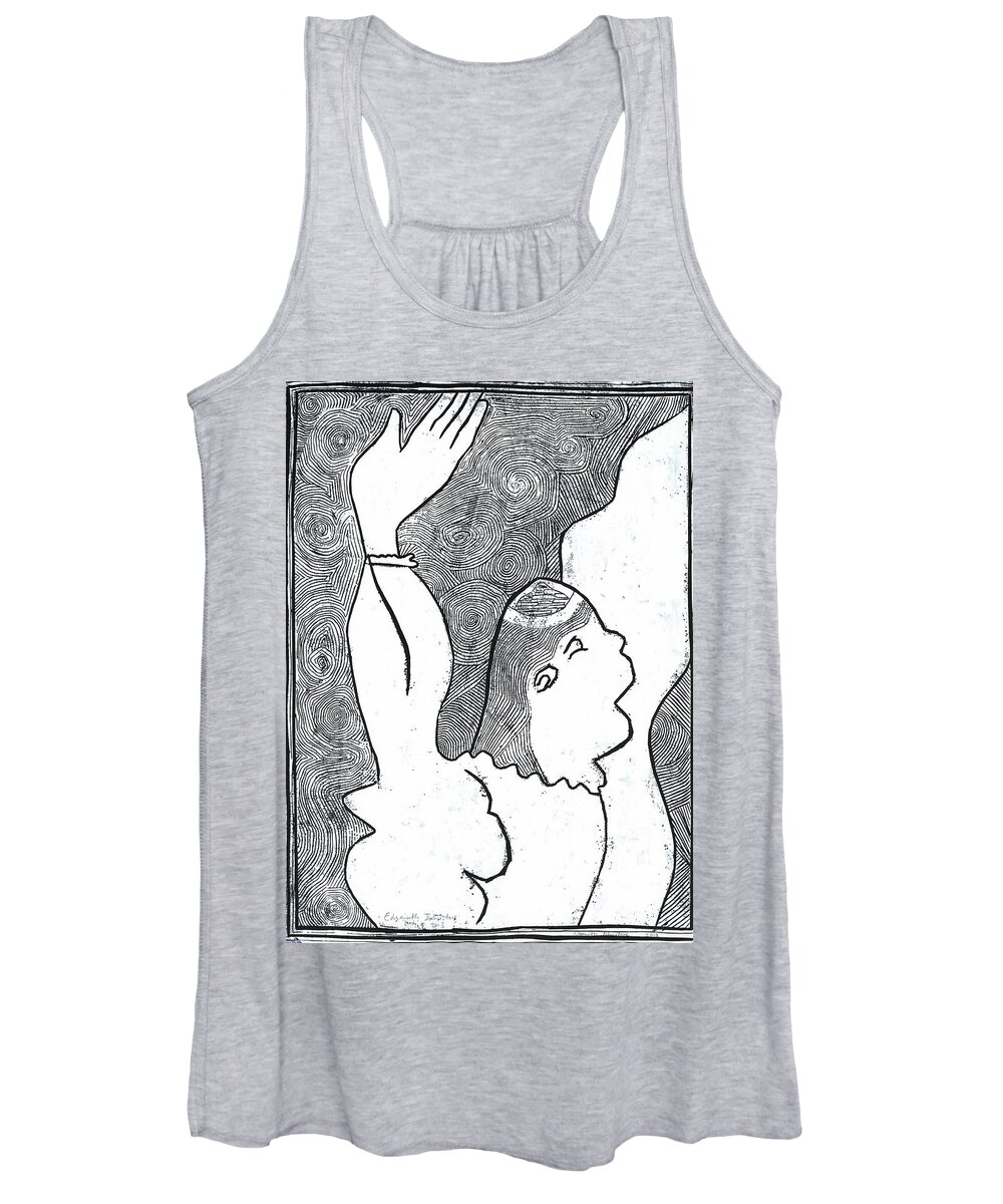 Arms Women's Tank Top featuring the relief Woman with top of head cut off by Edgeworth Johnstone