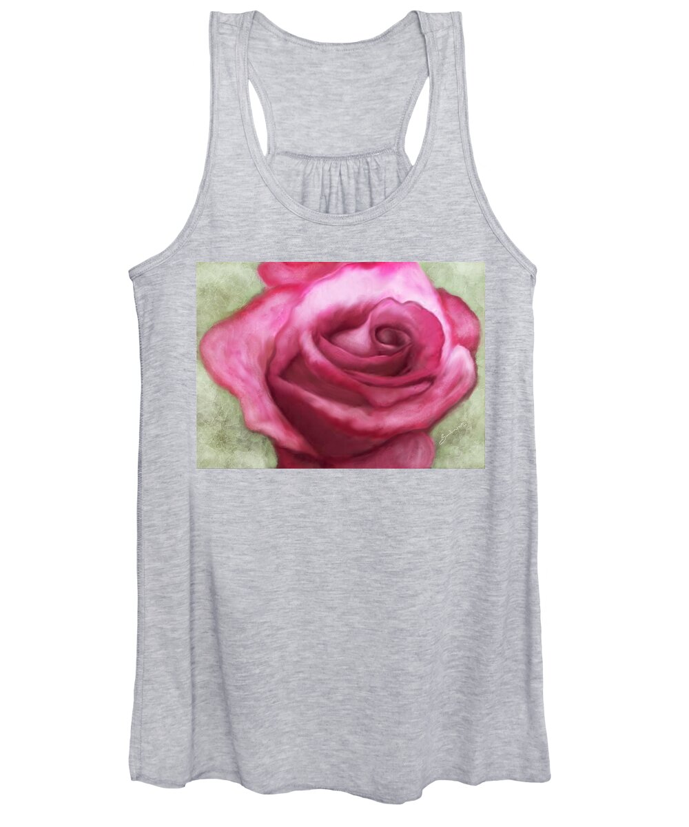 Rose Women's Tank Top featuring the painting You are my Joy by Sannel Larson