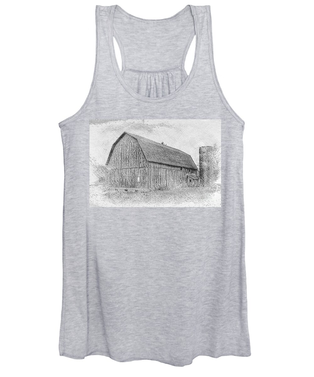 Barn Women's Tank Top featuring the photograph 0003 - Baldwin Road Red I by Sheryl L Sutter