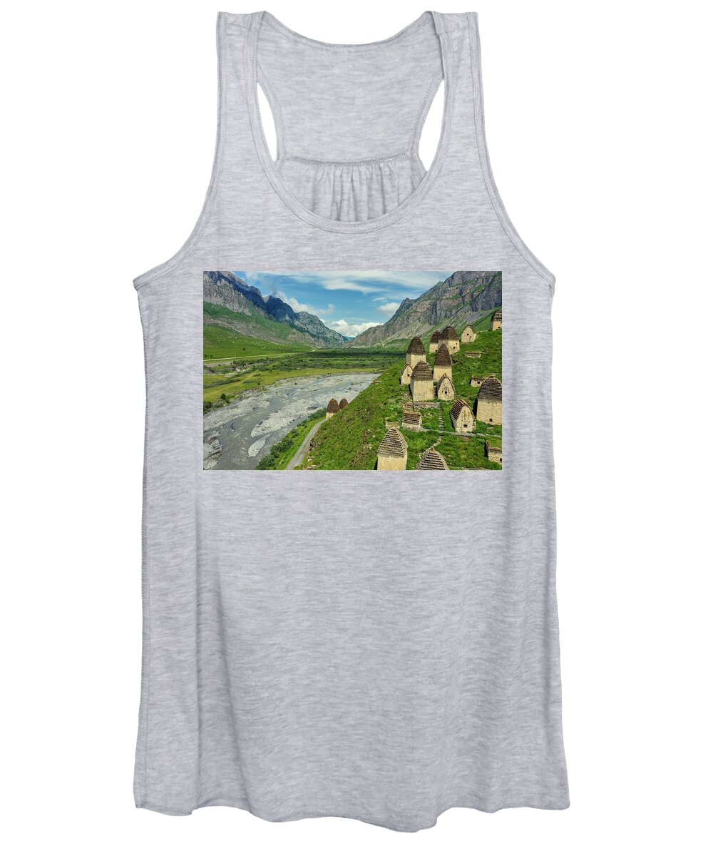Cemetery Women's Tank Top featuring the photograph Dead Town Dargavs In North Ossetia by Mikhail Kokhanchikov