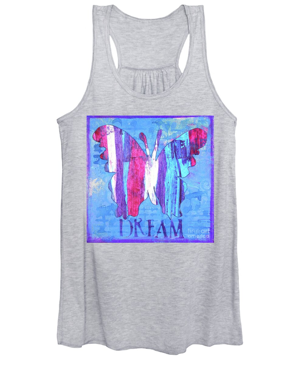 Butterfly Women's Tank Top featuring the painting Dream Butterfly #1 by Lisa Crisman