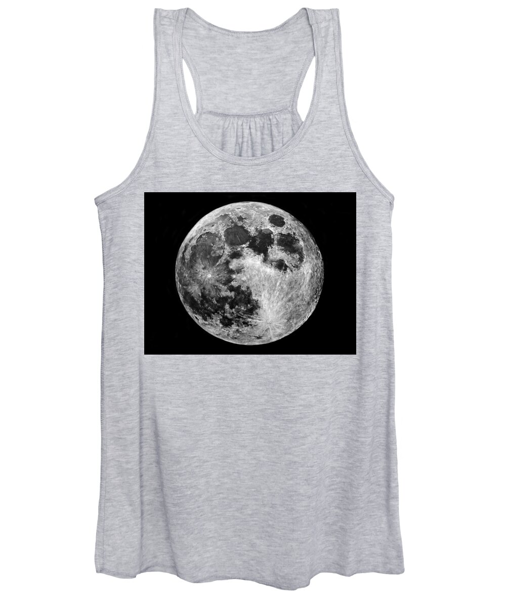 Moon Women's Tank Top featuring the painting Full Moon #1 by Vallee Johnson