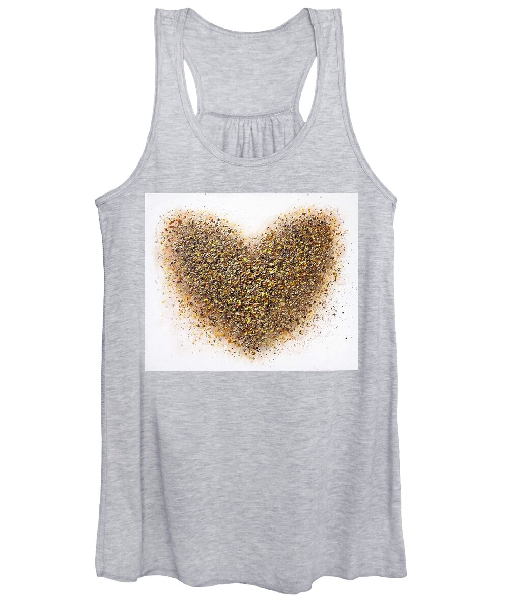 Heart Women's Tank Top featuring the painting Heart of Gold #1 by Amanda Dagg
