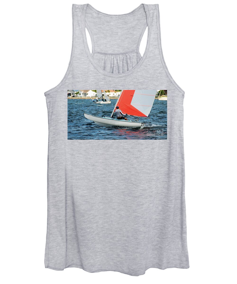 Csne13 Women's Tank Top featuring the photograph High School Sailing Championships #1 by Geoff Childs