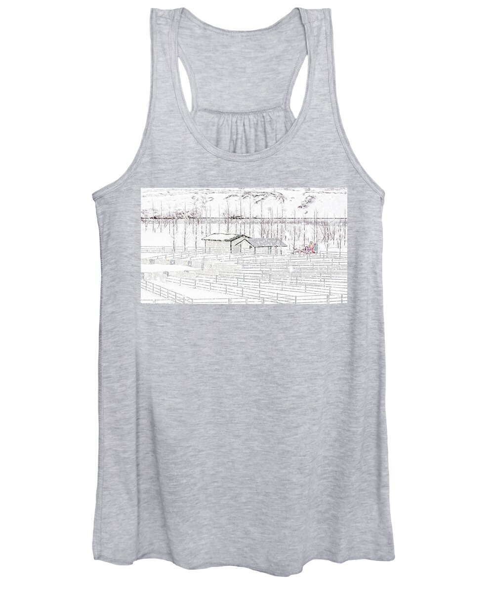 Abstract Women's Tank Top featuring the photograph Icelandic Winter Wonderland #1 by Sue Leonard