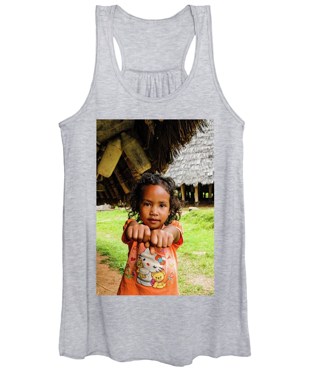Wae Rebo Women's Tank Top featuring the photograph Child's Play - Wae Rebo Village. Flores, Indonesia by Earth And Spirit