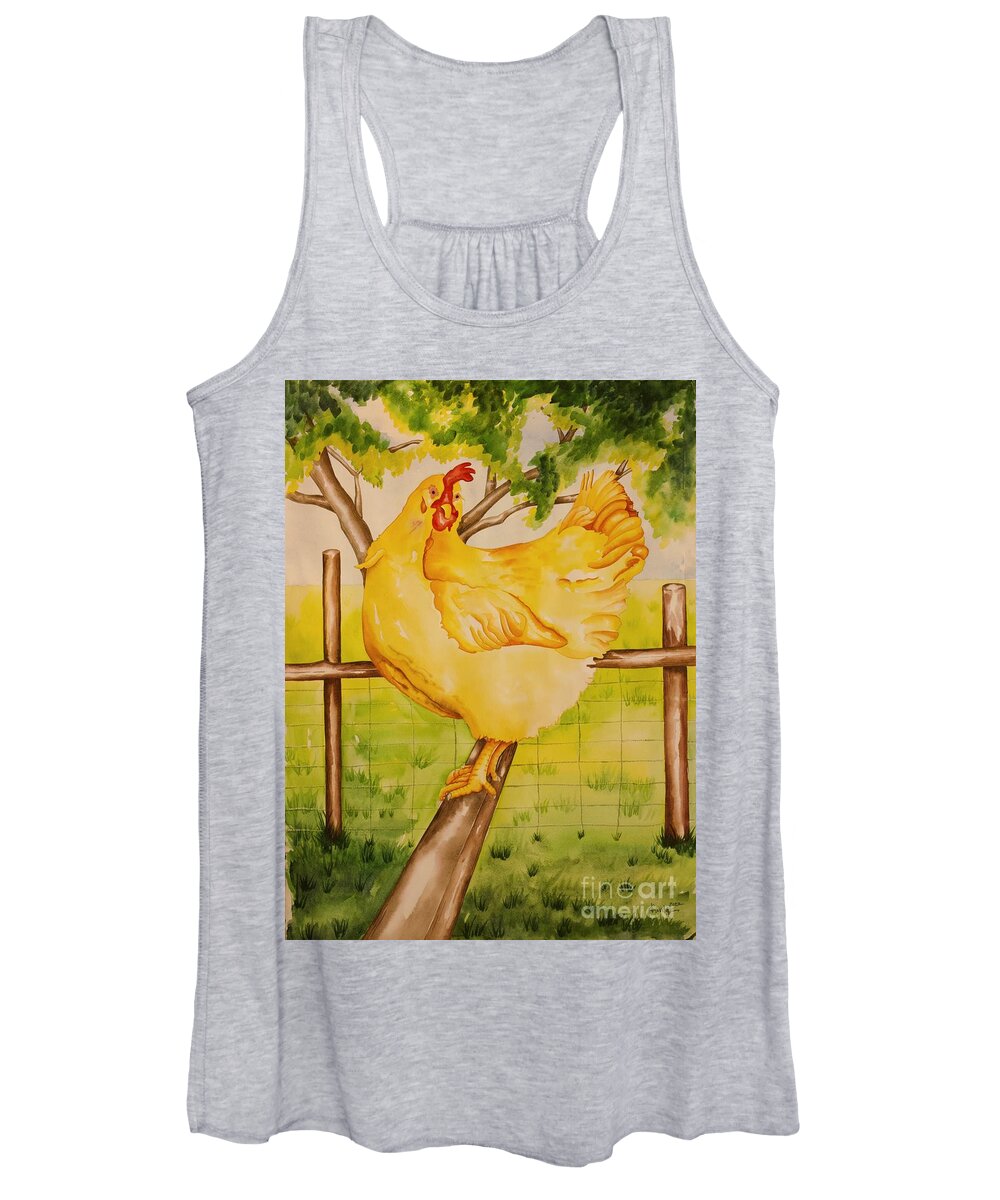 Farm Animals Women's Tank Top featuring the painting Cosmos  by Kandyce Waltensperger