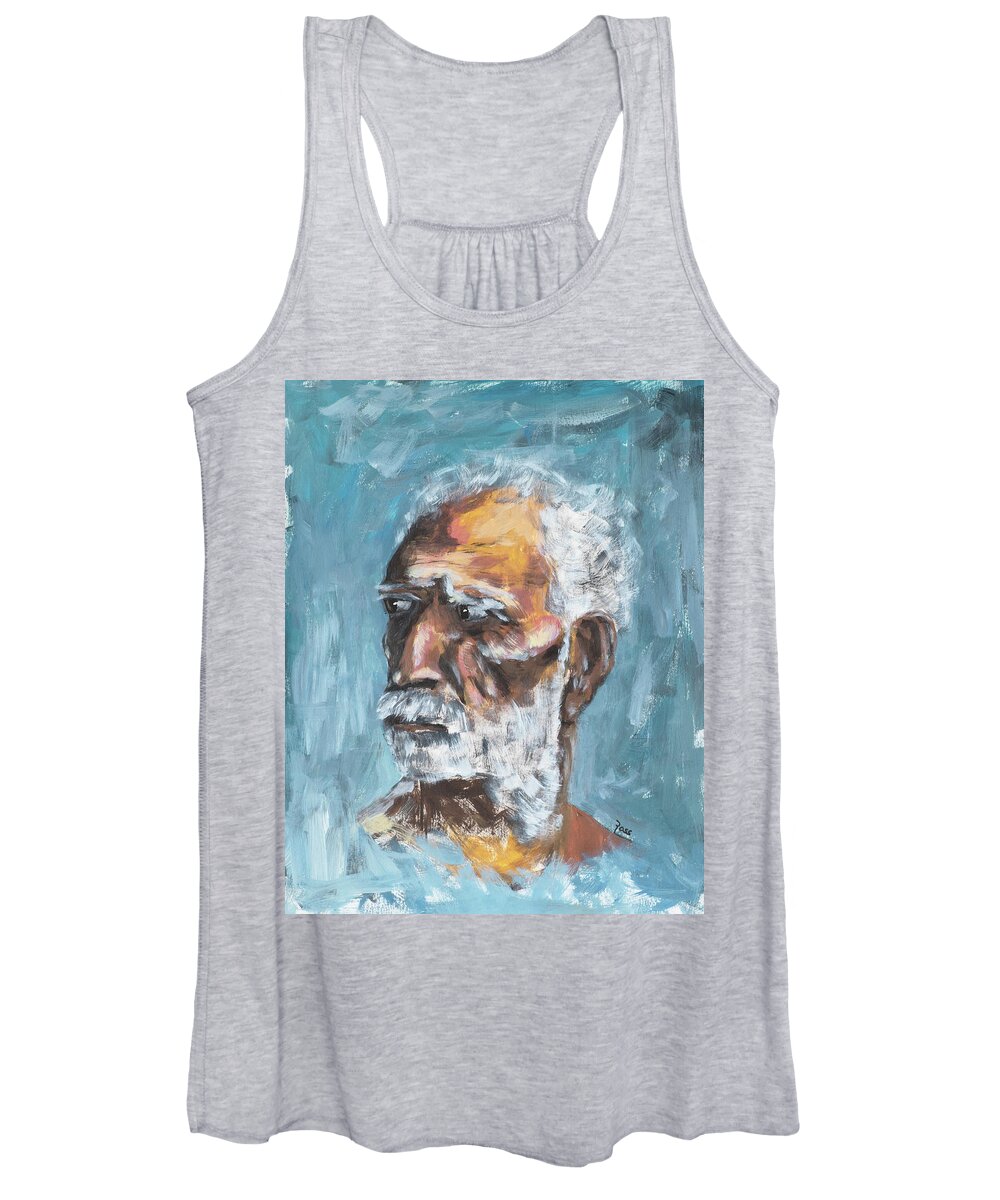 Man Women's Tank Top featuring the painting Old Man #1 by Mark Ross