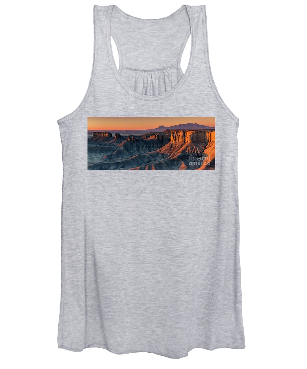 Photography Women's Tank Top featuring the photograph Panorama from the Badlands overview, Utah #1 by Henk Meijer Photography