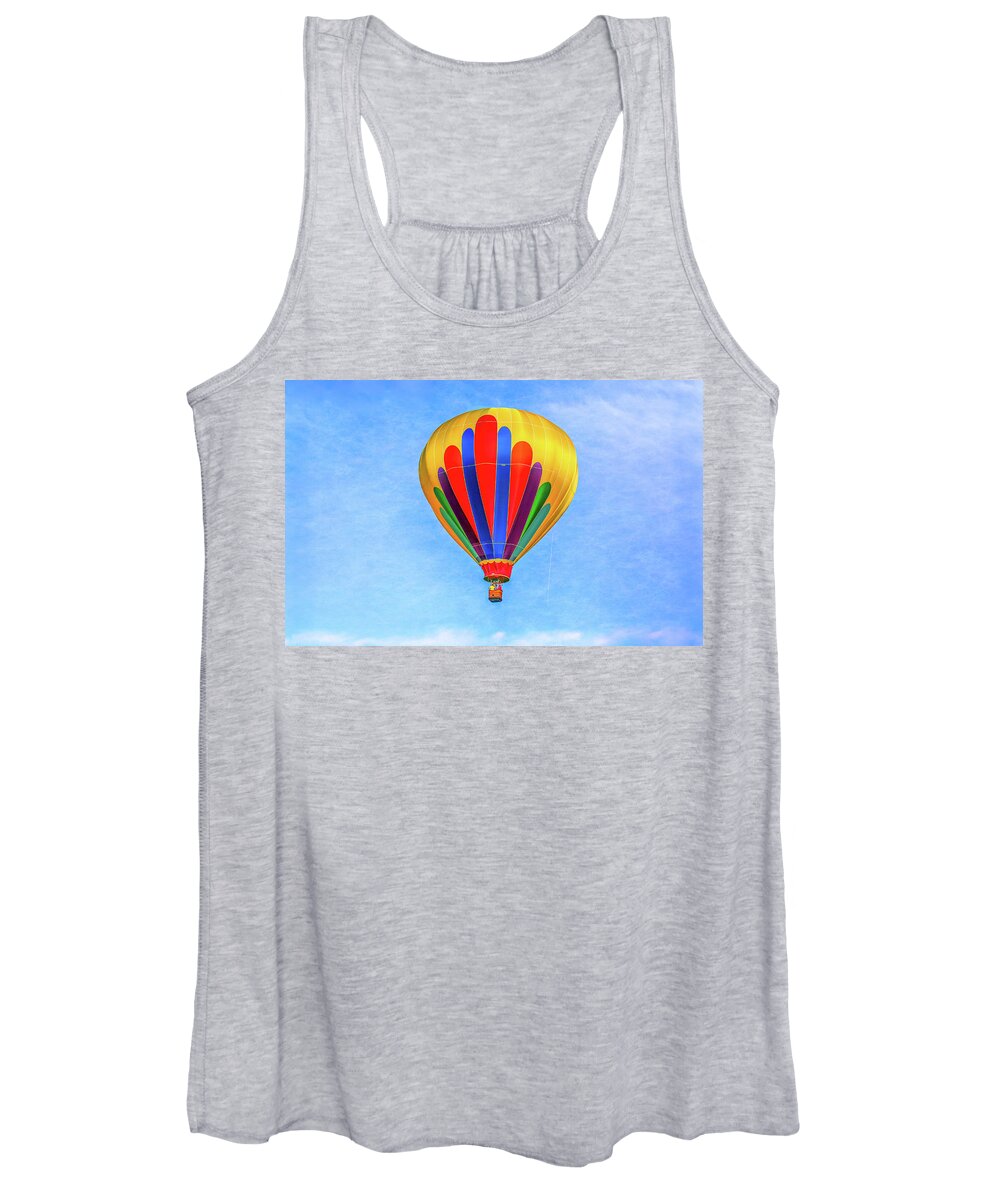 Hot Air Balloon Women's Tank Top featuring the photograph Peacock Blue #1 by Kevin Lane