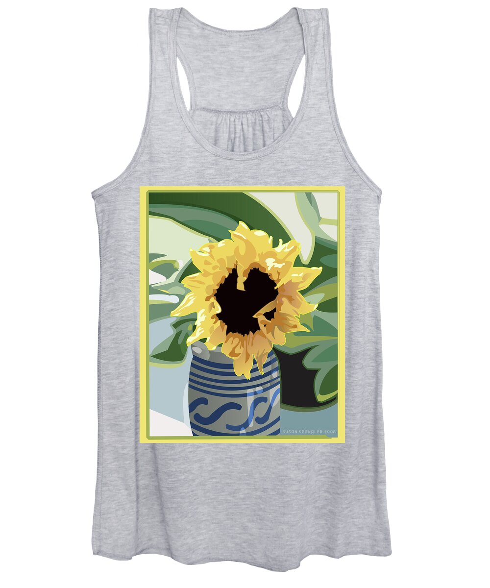 Sunflower Women's Tank Top featuring the digital art Sunflower #1 by Susan Spangler
