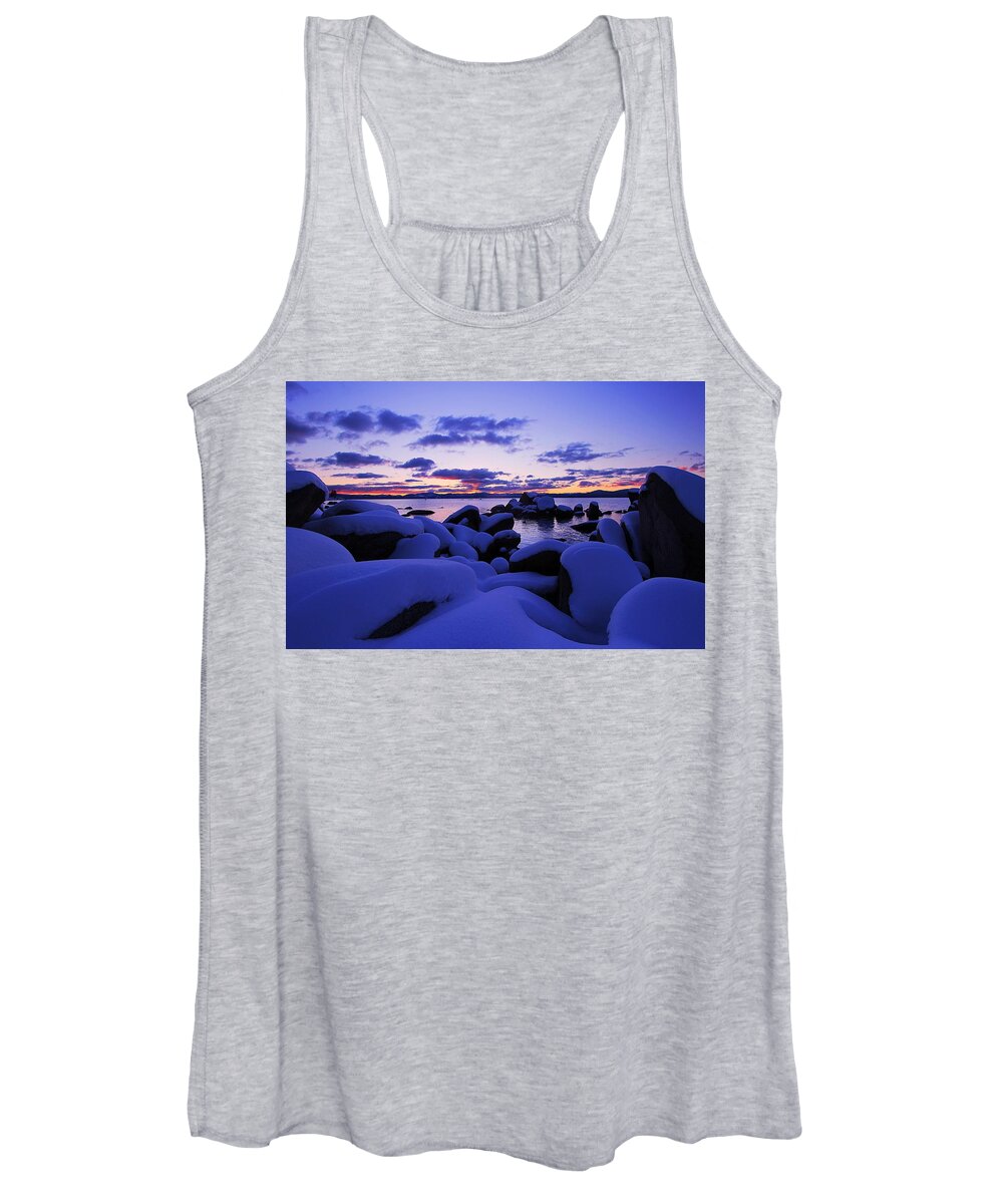 Lake Tahoe Women's Tank Top featuring the photograph Winter Sunset #1 by Sean Sarsfield