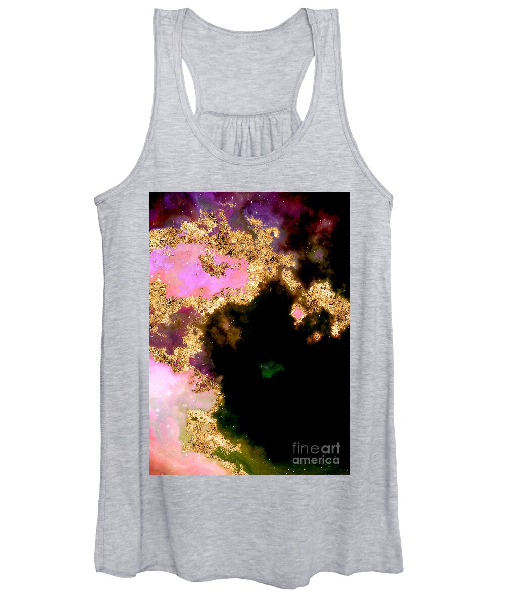 Holyrockarts Women's Tank Top featuring the mixed media 100 Starry Nebulas in Space Abstract Digital Painting 012 by Holy Rock Design