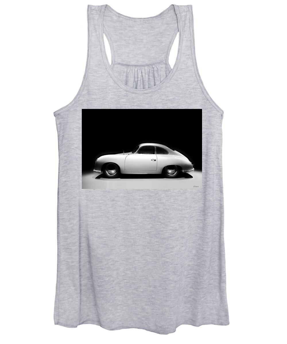 Porsche Women's Tank Top featuring the photograph 1952 Porsche 356 b/w by Peter Kraaibeek