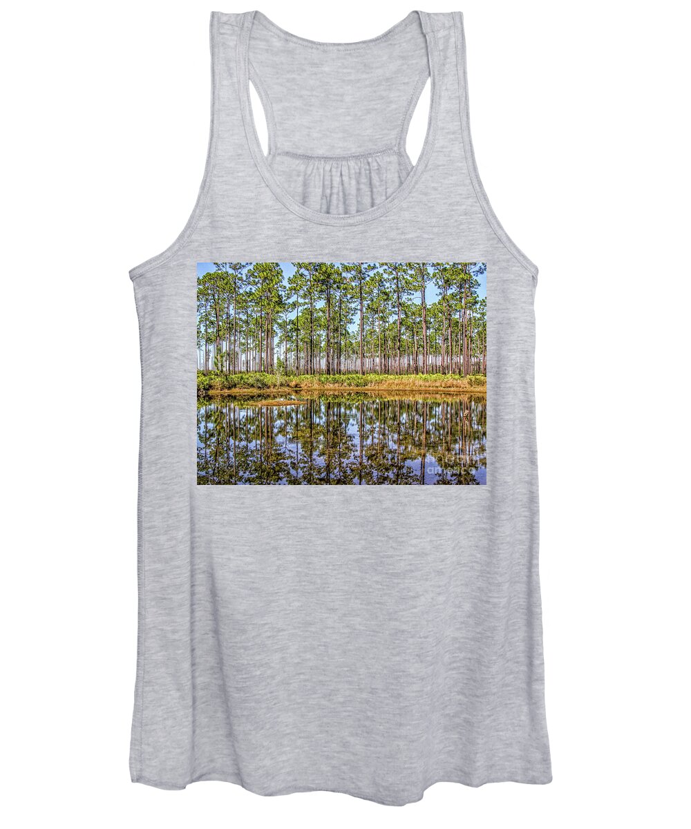 Tree Women's Tank Top featuring the photograph Okefenokee Swamp #2 by Scott Moore