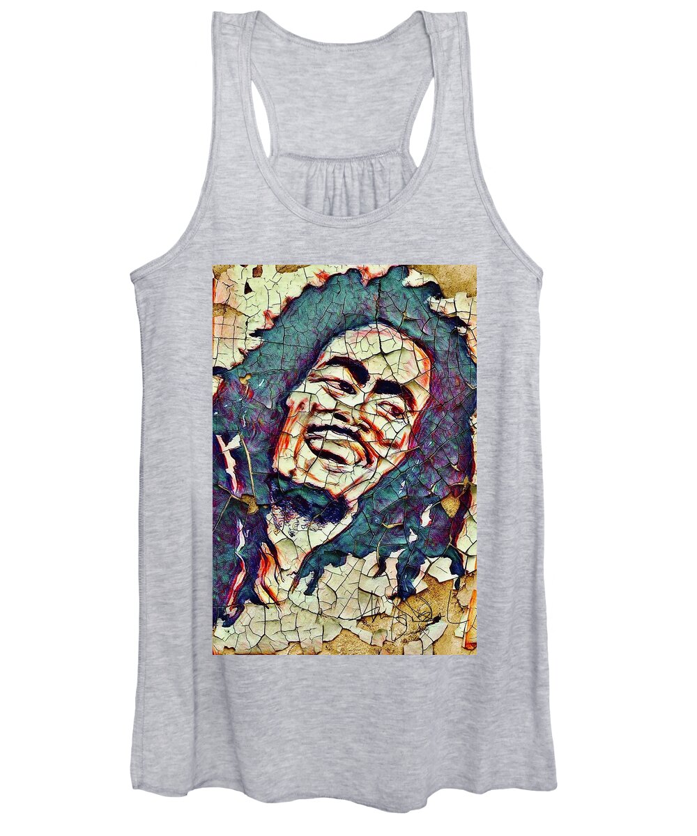  Women's Tank Top featuring the mixed media One Love by Angie ONeal