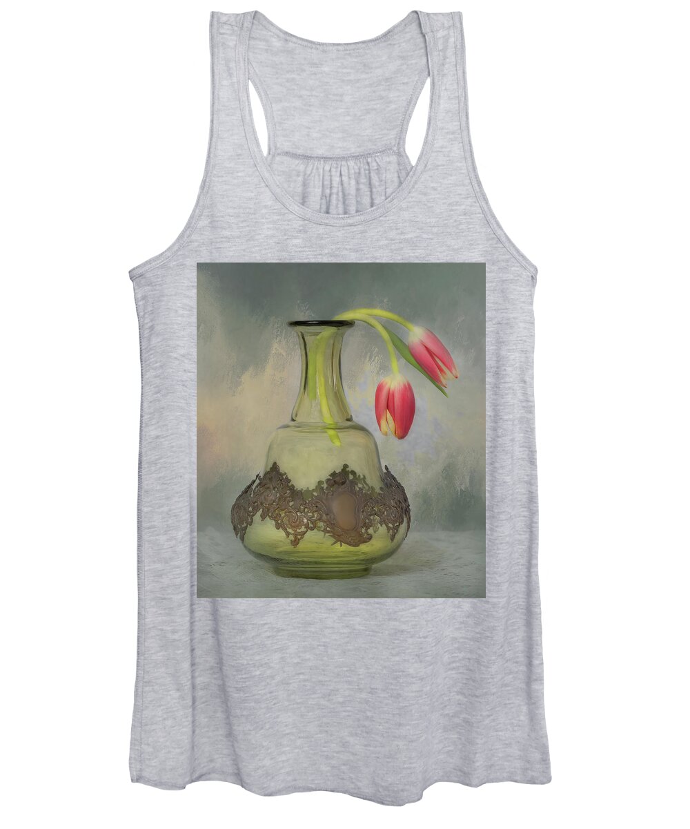 Tulips Women's Tank Top featuring the photograph Two Tulips #2 by Sylvia Goldkranz