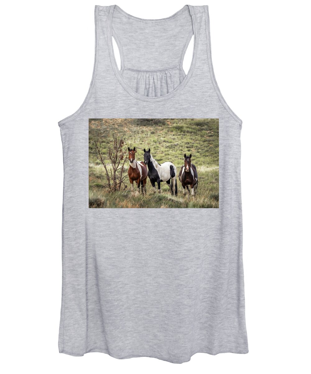 Horse Women's Tank Top featuring the photograph Wild Horses #26 by Laura Terriere