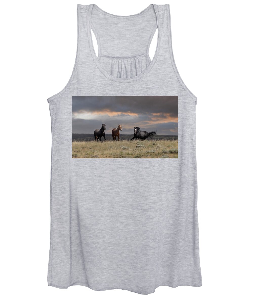 Horse Women's Tank Top featuring the photograph Wild Horses #31 by Laura Terriere