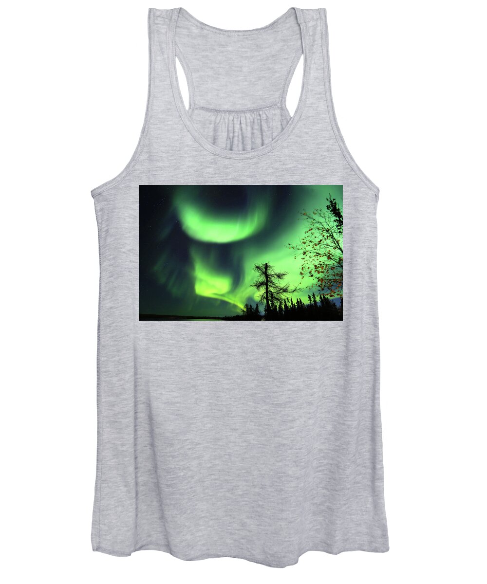 Northern Lights Women's Tank Top featuring the photograph Northern Lights #6 by Shixing Wen