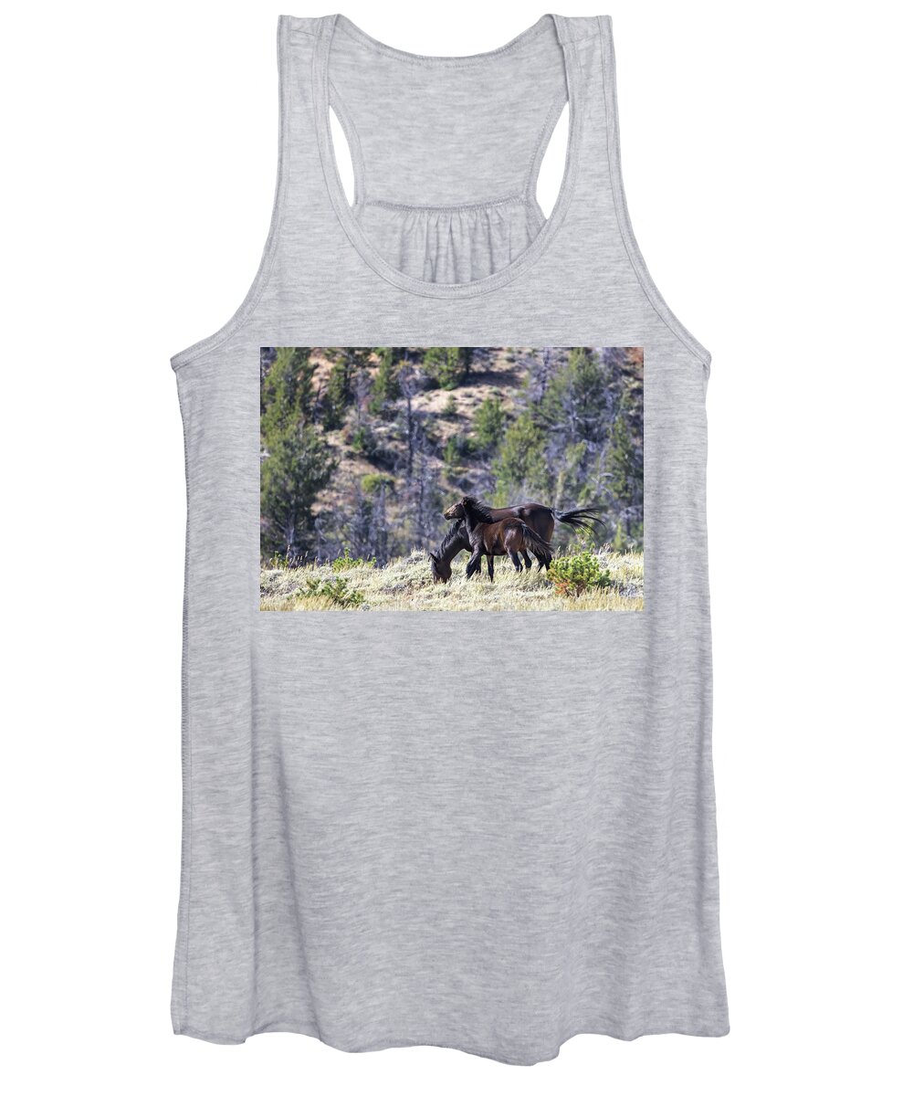 Horse Women's Tank Top featuring the photograph Wild Horses #6 by Laura Terriere
