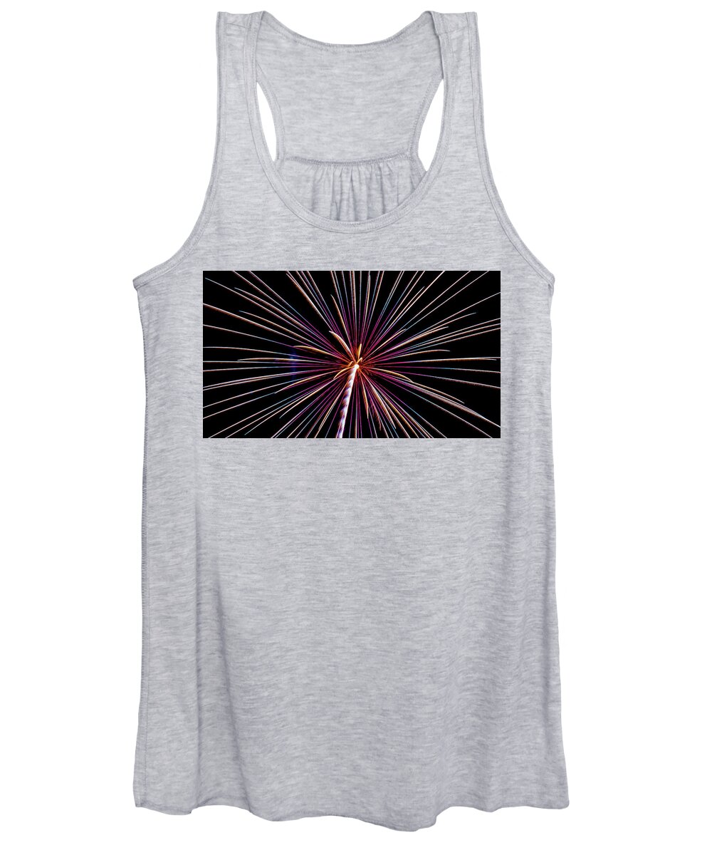 Fireworks Romeoville Women's Tank Top featuring the photograph Fireworks in Romeoville, Illinois #8 by David Morehead