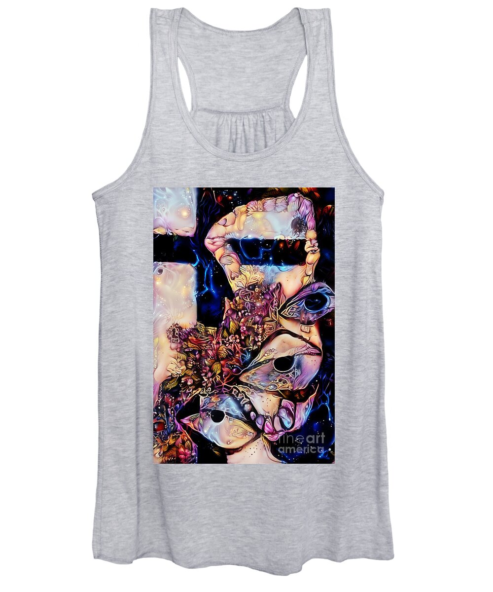 Contemporary Art Women's Tank Top featuring the digital art 9 by Jeremiah Ray