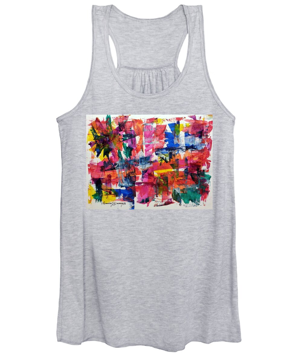 Abstract Women's Tank Top featuring the painting A Busy Life by Amelie Simmons