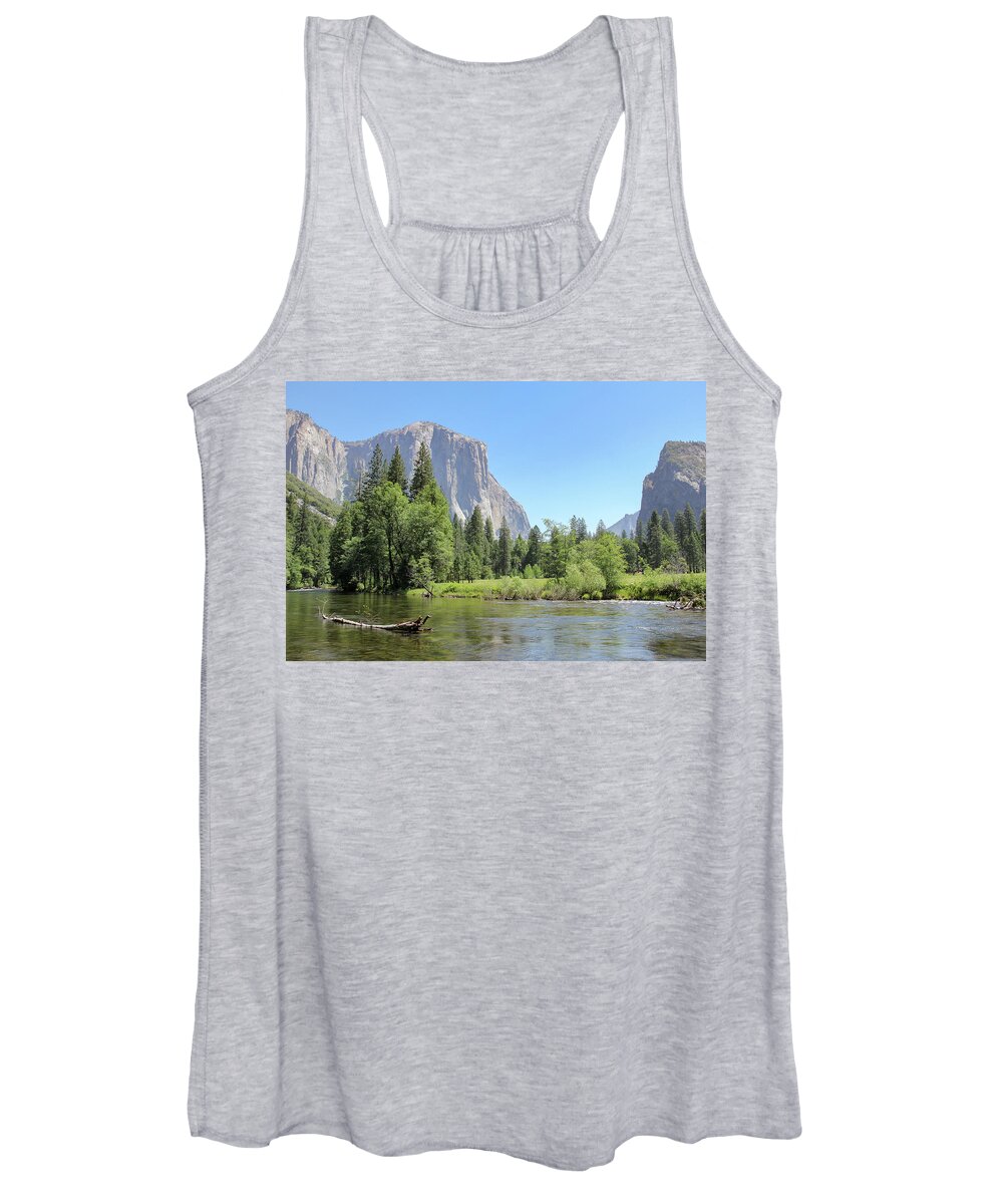 Bridalveil Meadow Women's Tank Top featuring the photograph A Log in the River by Robert Carter