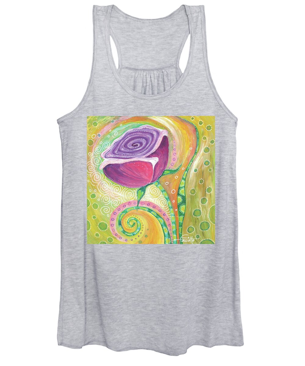 Rose Women's Tank Top featuring the painting A Rose Fit for a Queen by Tanielle Childers