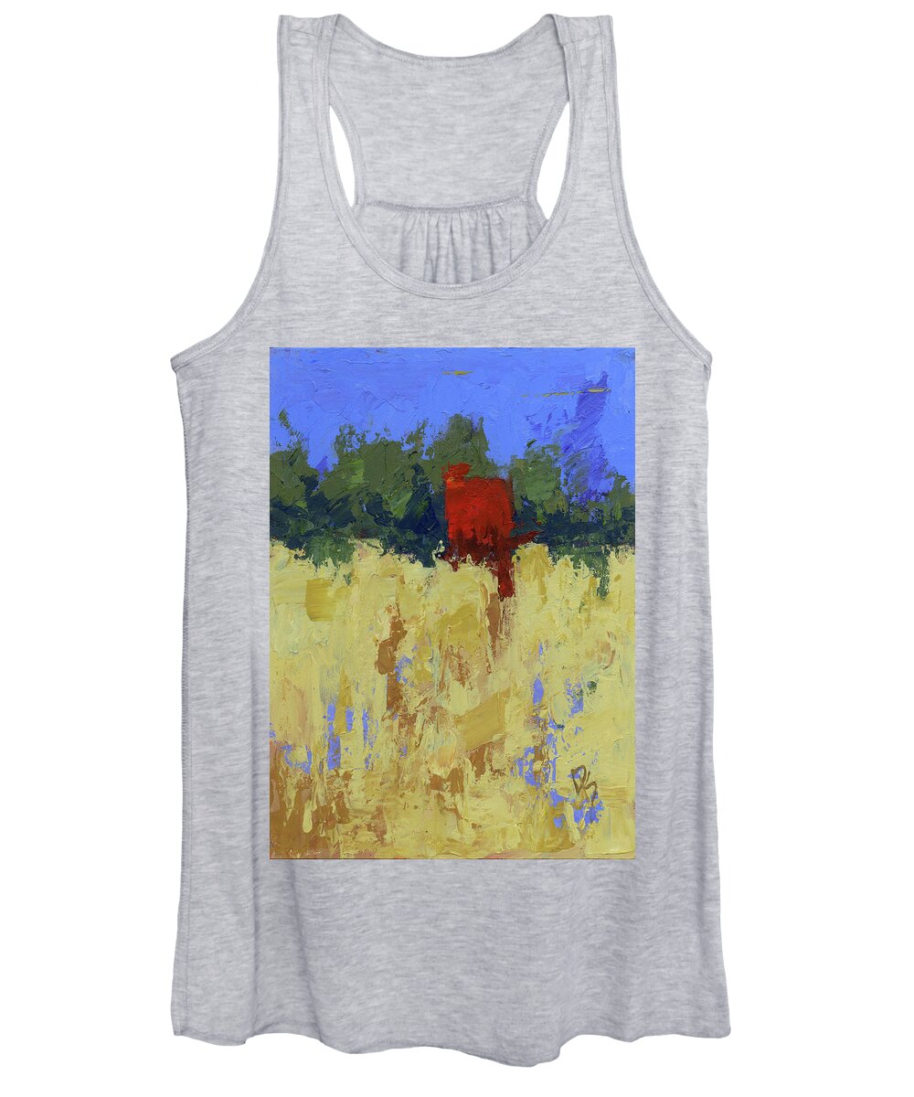 Abstract Women's Tank Top featuring the painting A Spot of Red by David King Studio