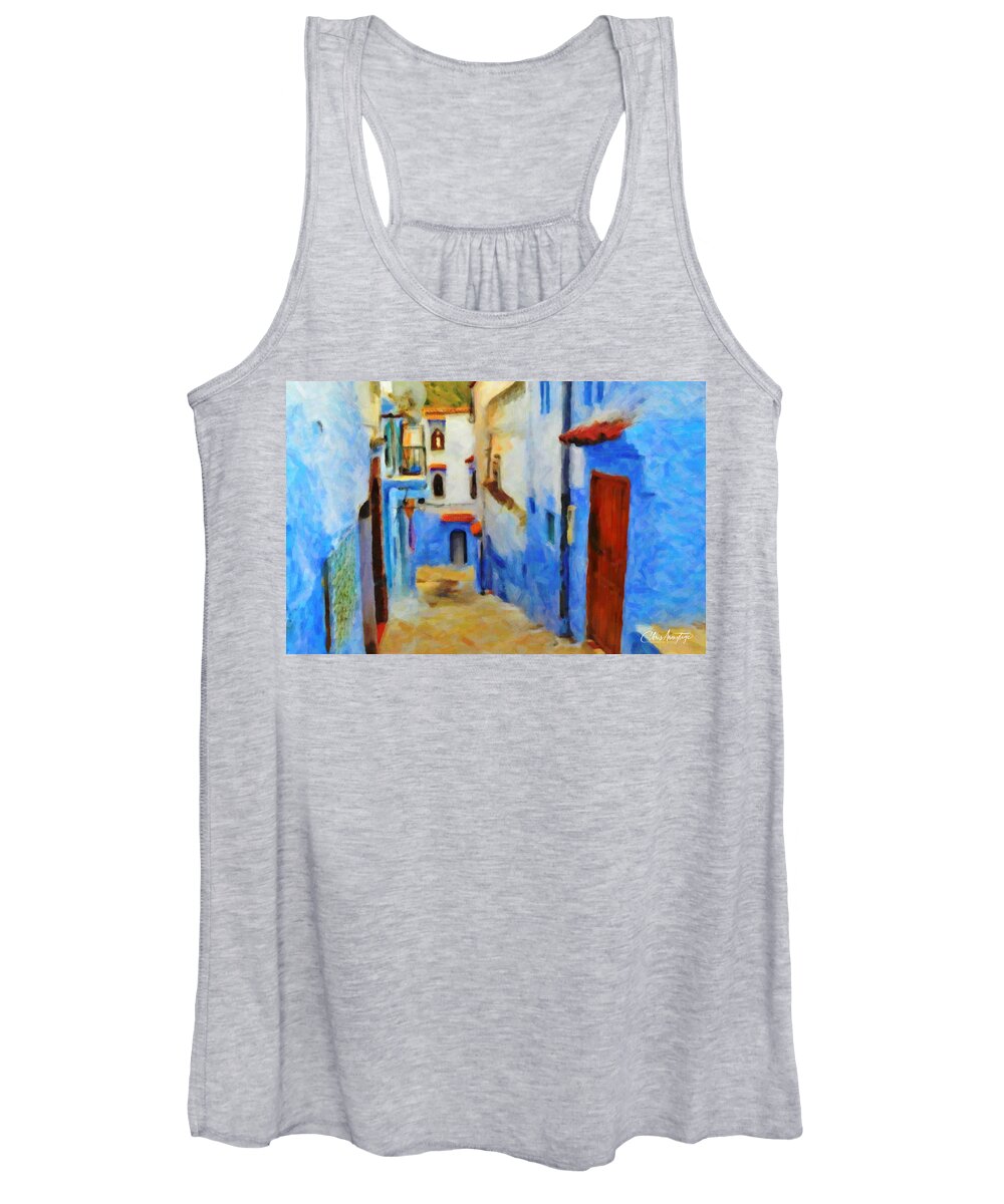 Morocco Street Women's Tank Top featuring the painting A Street in Morocco by Chris Armytage