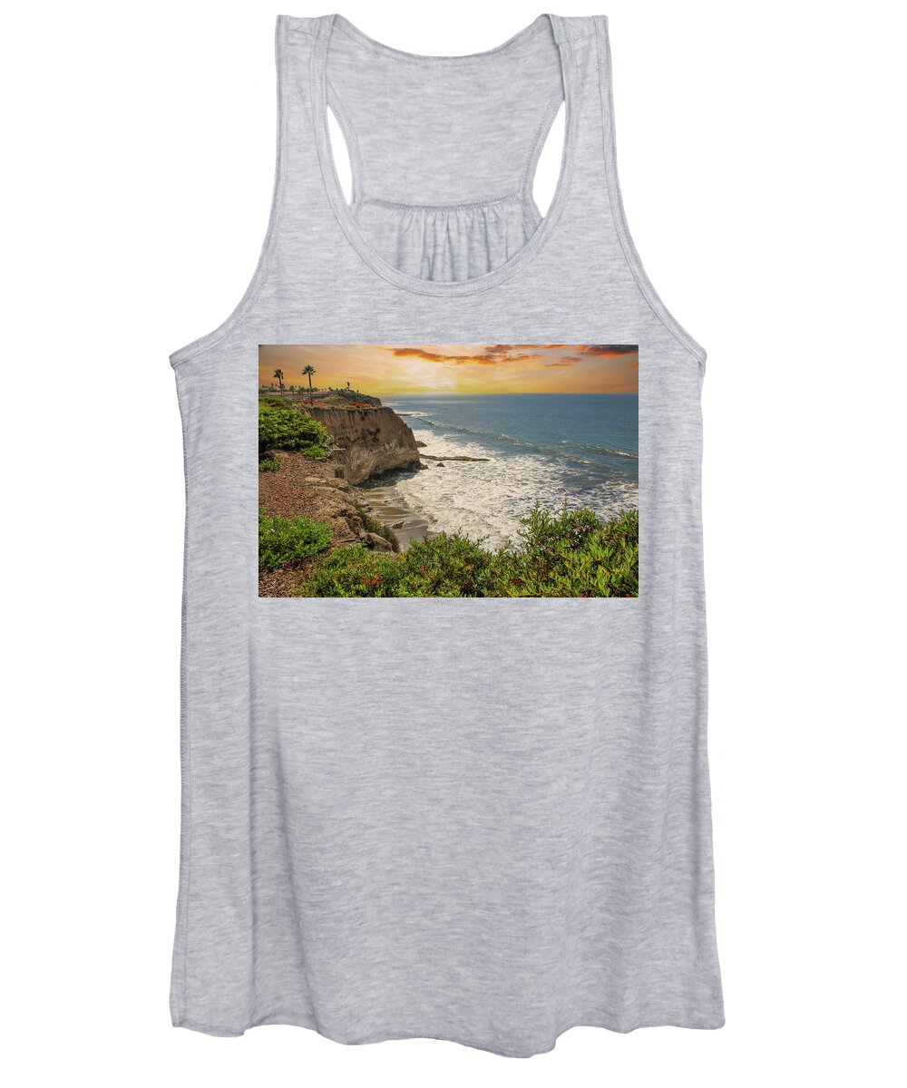 Sea Women's Tank Top featuring the photograph A Sunset Over Pismo Beach by Marcus Jones