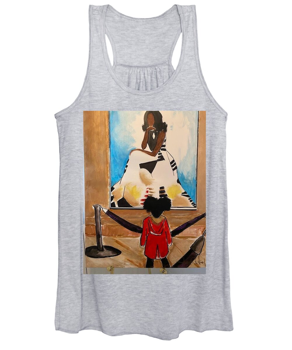  Women's Tank Top featuring the painting A Trip To The Gallery by Angie ONeal