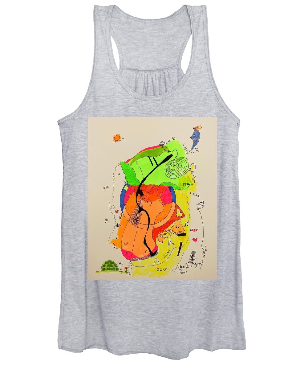  Women's Tank Top featuring the mixed media A2262A xoxo by Lew Hagood