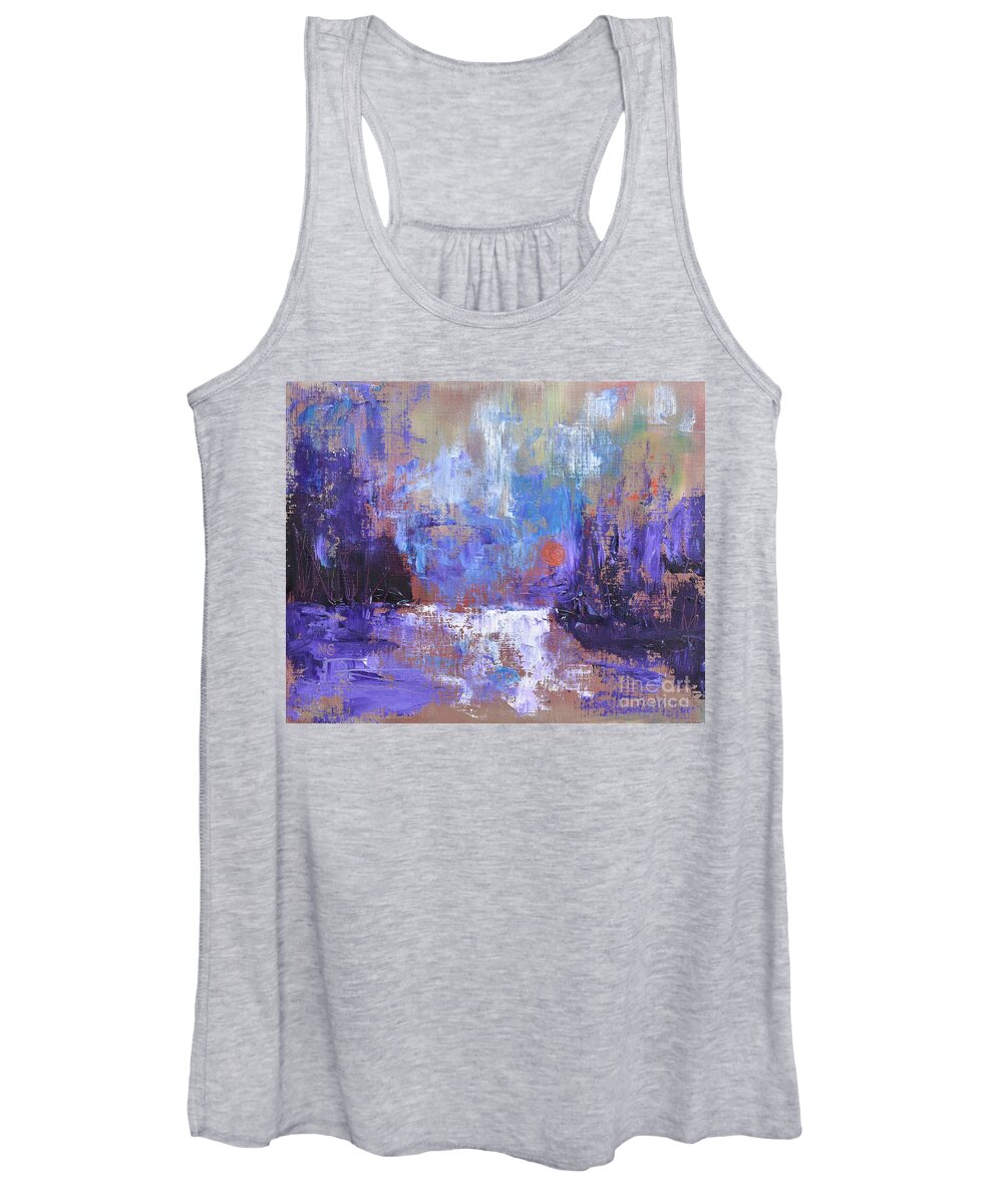 Exciting Women's Tank Top featuring the painting Abstract Journey by Monika Shepherdson