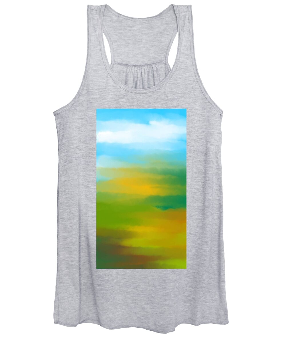 Abstract Women's Tank Top featuring the digital art Abstract landscape 002 by Faa shie