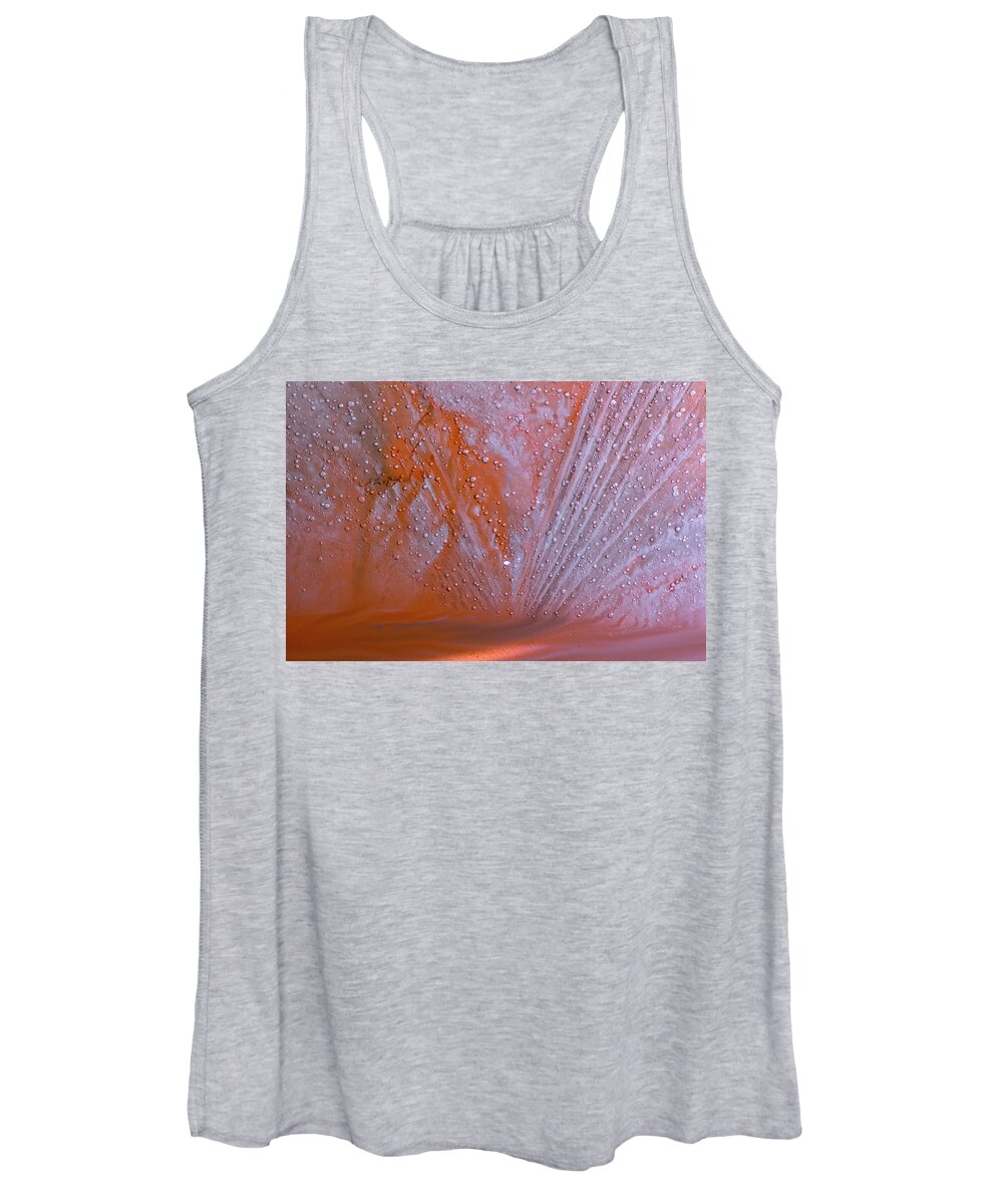 Abstract Women's Tank Top featuring the photograph Abstract of Red Colors in Thin Ice by Charles Floyd