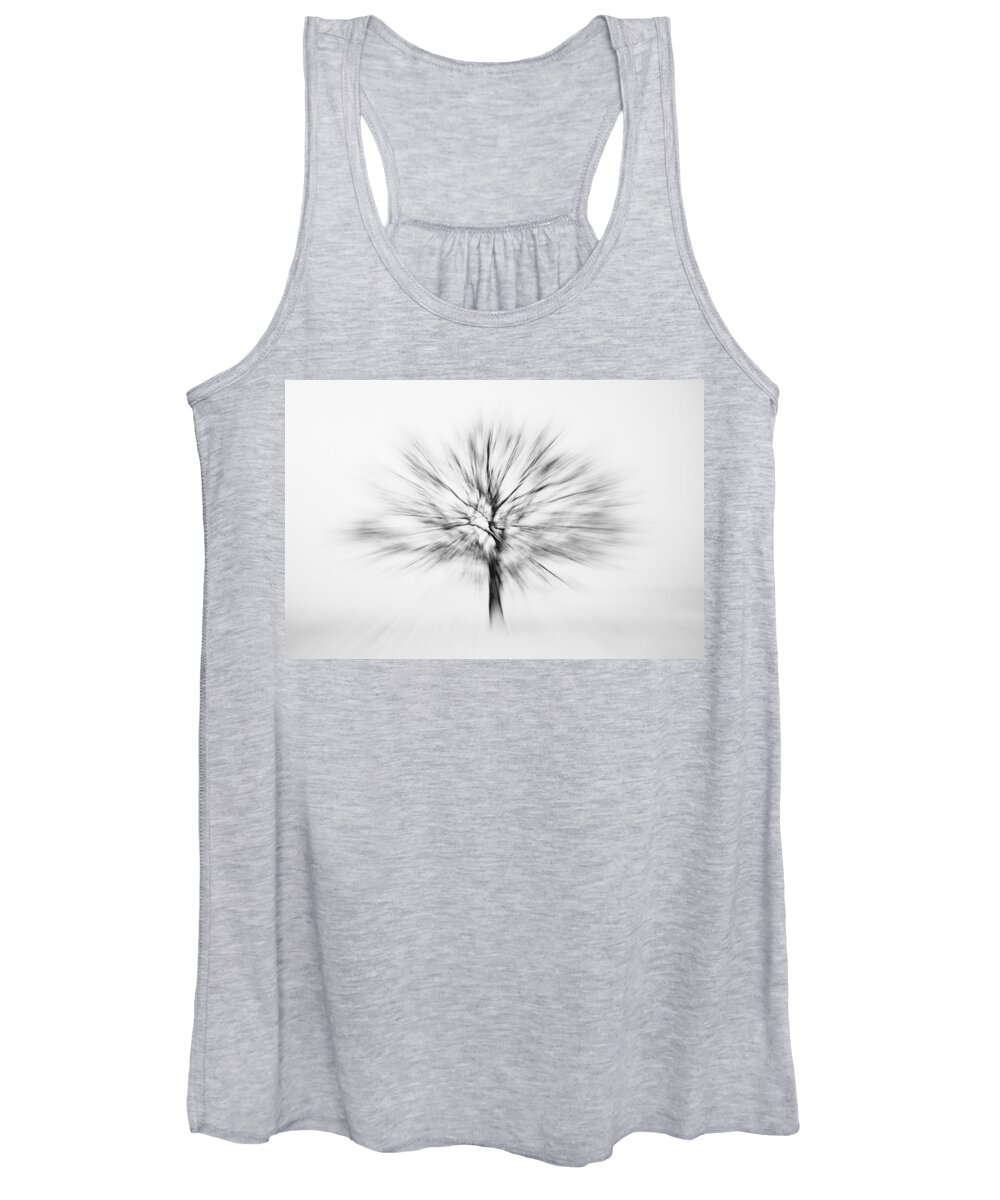 Black And White Women's Tank Top featuring the photograph Abstract tree by Martin Vorel Minimalist Photography