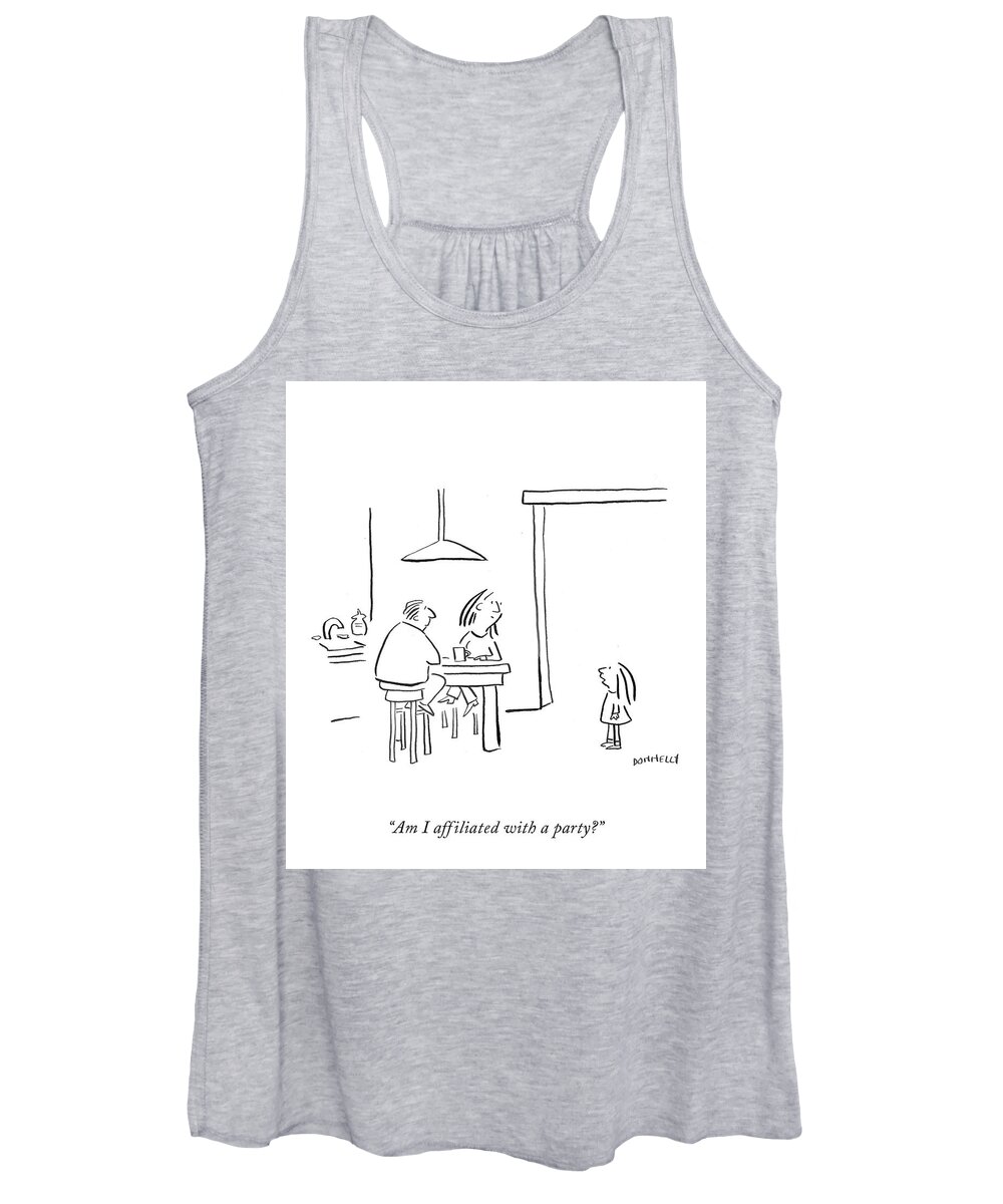 Am I Affiliated With A Party? Women's Tank Top featuring the drawing Affiliated With a Party by Liza Donnelly