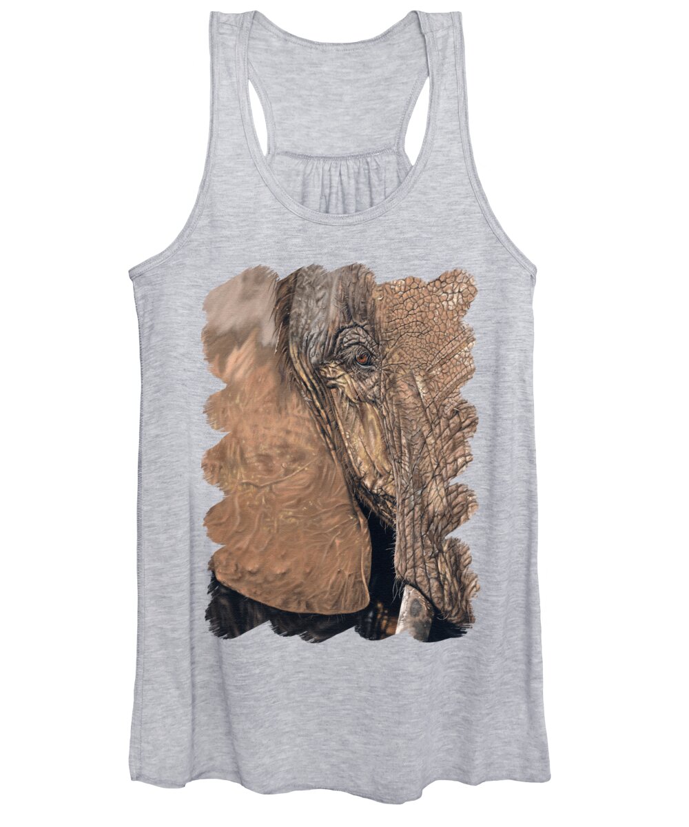 Elephant Women's Tank Top featuring the painting African Elephant by Rachel Stribbling