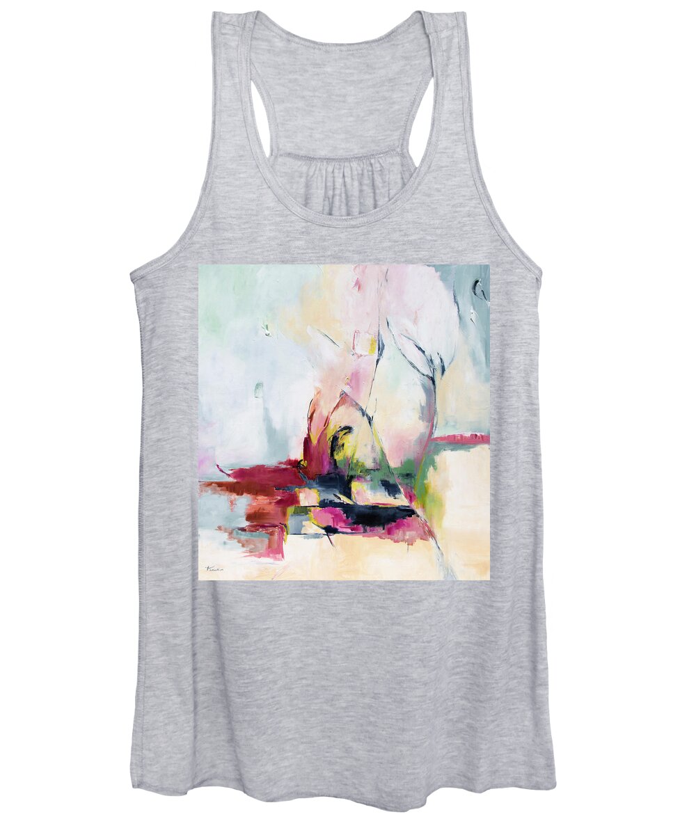 Pink Women's Tank Top featuring the painting Prayer by Katrina Nixon