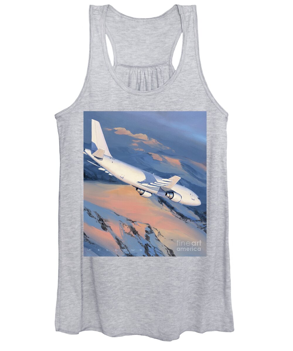 Aircraft Women's Tank Top featuring the painting Airbus A300 by Jack Fellows