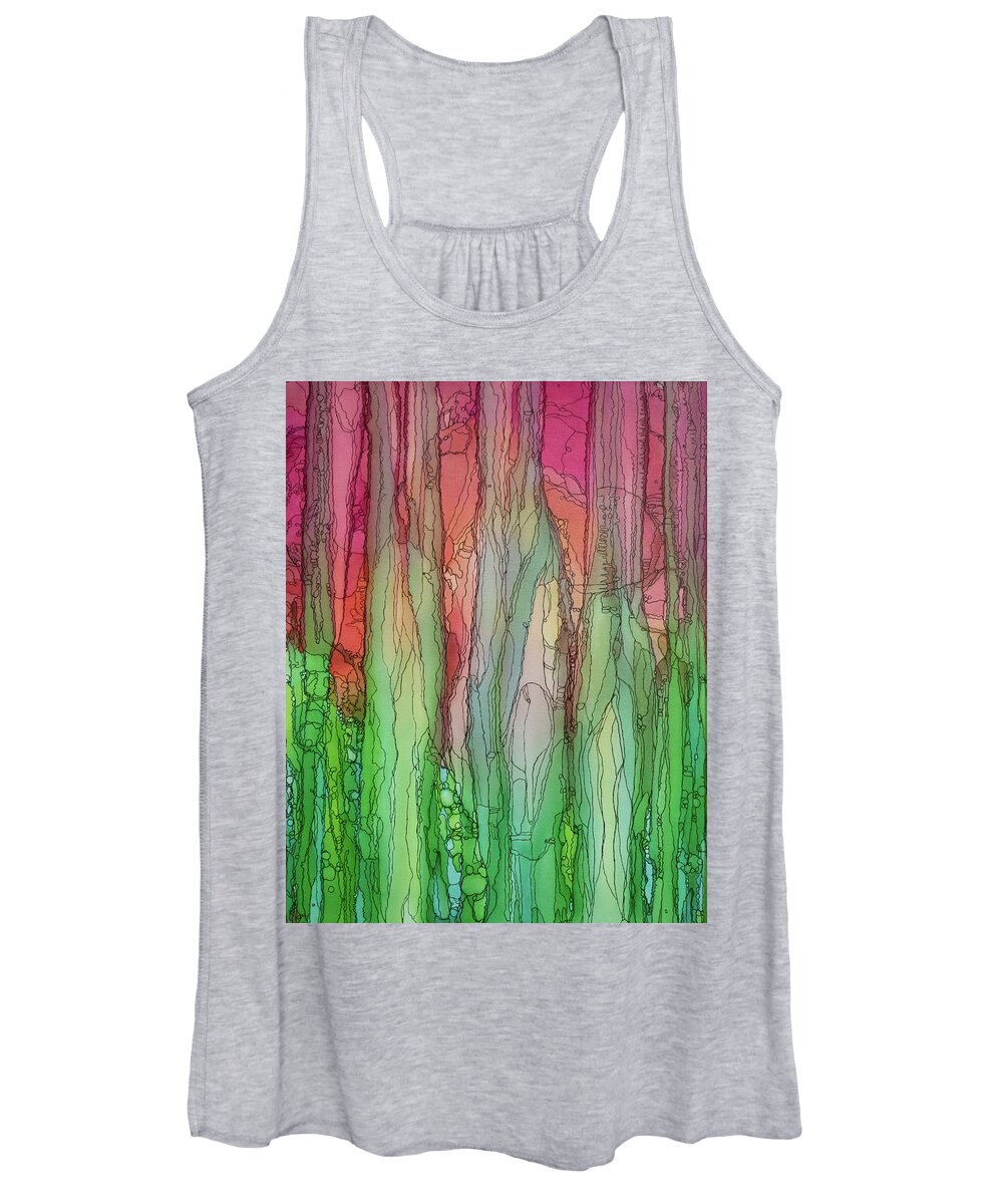 Flowers Women's Tank Top featuring the mixed media Alcohol Flowers by Aimee Bruno