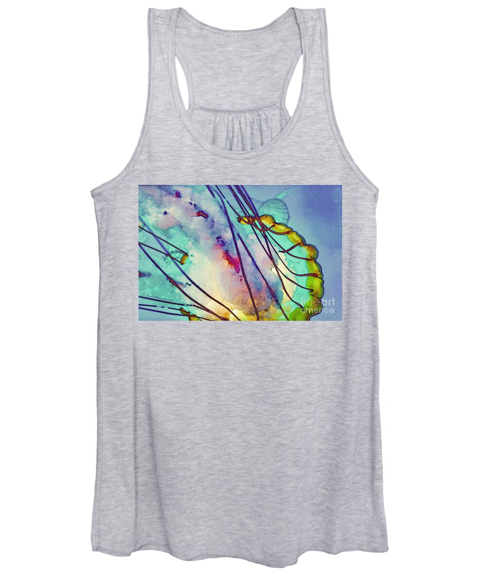 Jellyfish Women's Tank Top featuring the mixed media Alien of the Deep by Bonnie Marie
