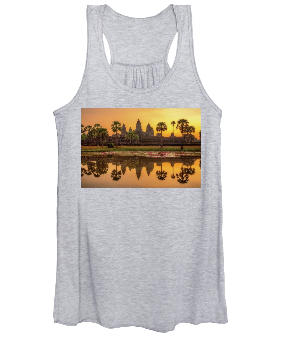 Angkor Women's Tank Top featuring the photograph Angkor Wat Sunrise by Alex Mironyuk
