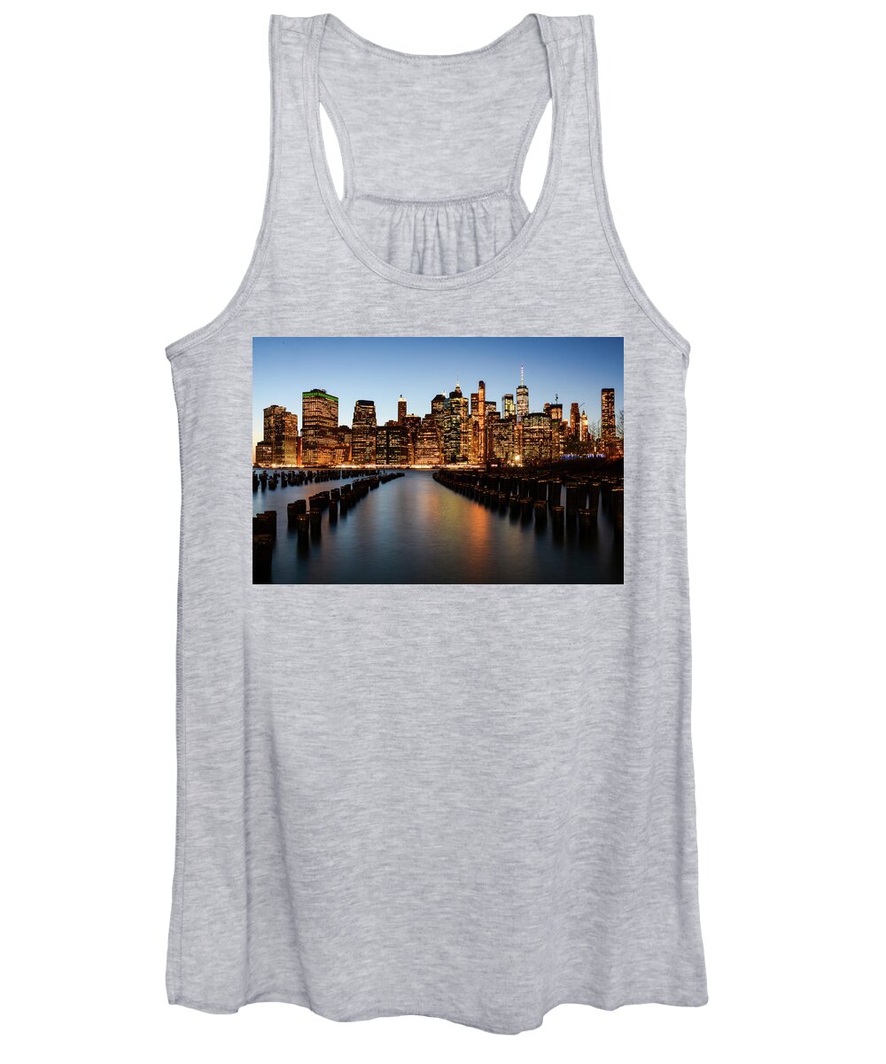 New York Women's Tank Top featuring the photograph Apple Empire - Lower Manhattan Skyline. New York City by Earth And Spirit